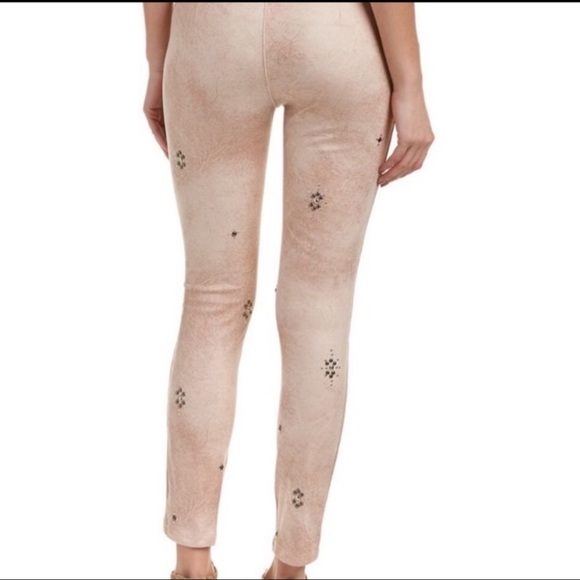 FREE PEOPLE Dusty Rose Vegan Suede Studded Pants - Picture 2 of 8